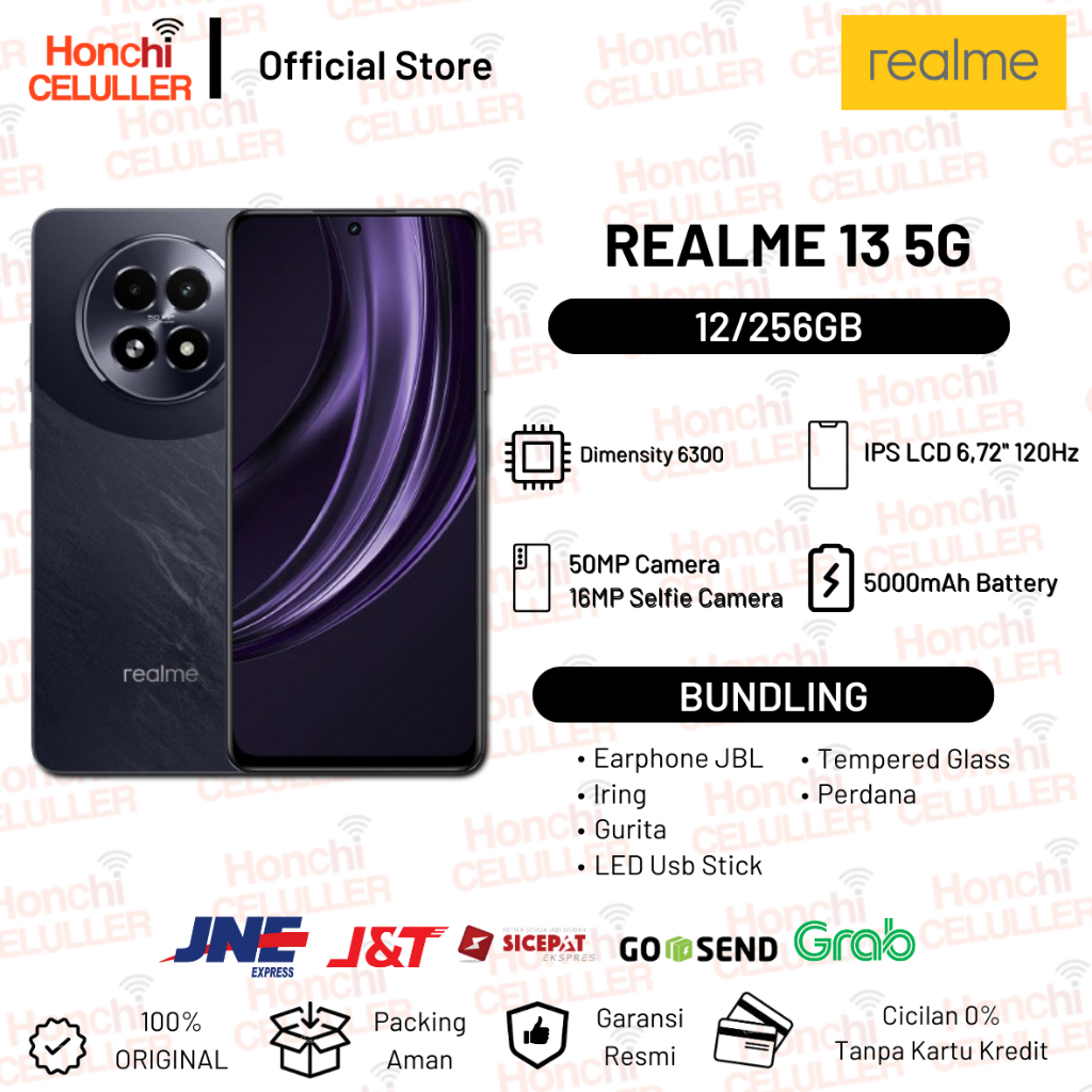 Realme 13 5G 12/256GB (Prosesor 5G Dimensity 6300 | Pendingin VC Stainless Steel | 45W Fast Charge | Gaming Lancar 120Hz Display) Garansi Resmi Indonesia Harga  3,499,000 Ringgit*Penghantaran Percuma