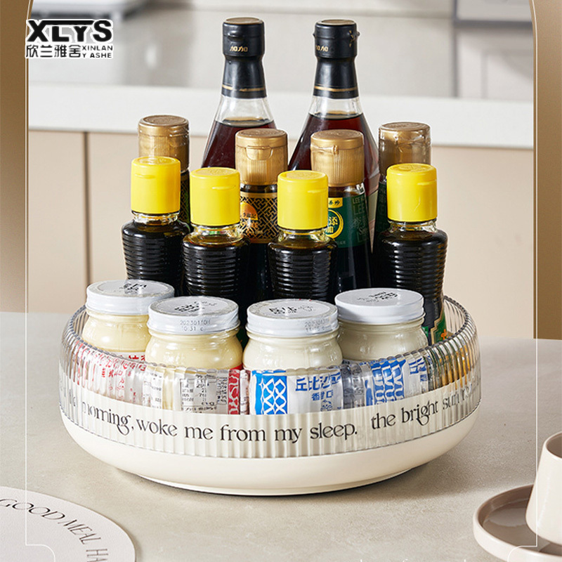 XINLANYASHE Xoay Giá lưu trữ mỹ phẩm lưu trữ Bàn Bếp khay giá đựng gia vị đa chức năng tổ chức giá lưu trữ