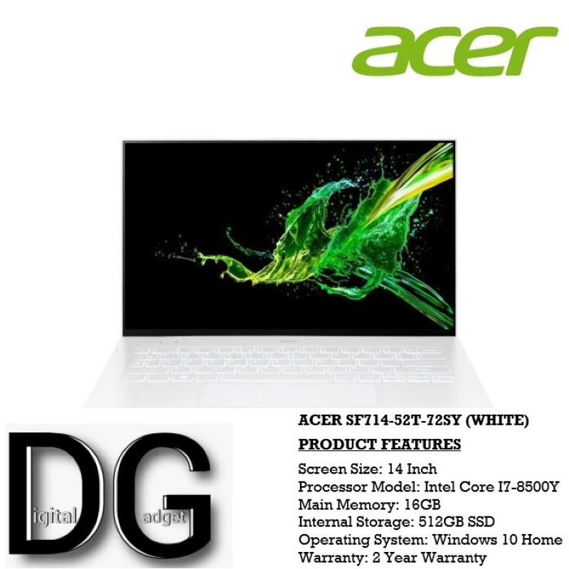 ACER SF714-52T-72SY (WHITE) 14 IN INTEL CORE I7-8500Y 16GB 512GB SSD WIN 10