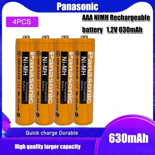 Panasonic 1.2v 630mAh recarregavel AAA NI-MH baterai Telepon Tanpa Kabel Telepon nirkabel keyboard isi ulang mainan mouse Harga 79,000 rupiah*Gratis Ongkir