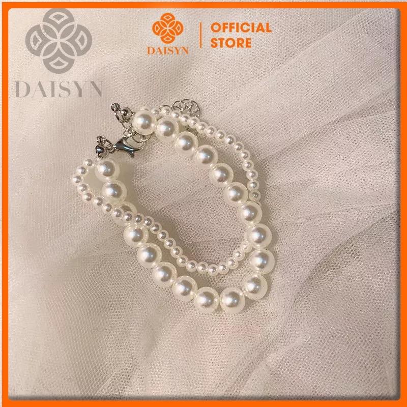 [ DAISYN ] N435 vòng tay hạt Ngọc hạt trai, 4mm và 8mm cá tính cho nữ