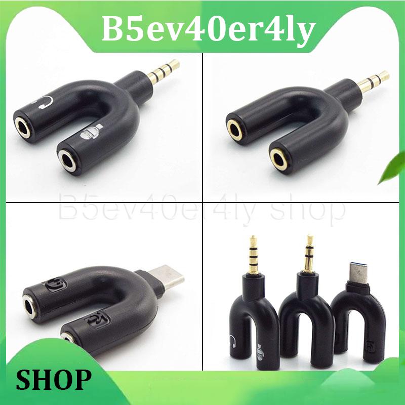 B5ev40er4ly Shop 3.5mm Jack Microphone Converter Audio Adapter Headset Headphone Mic Type C Splitter for Game PC Laptop Headset
