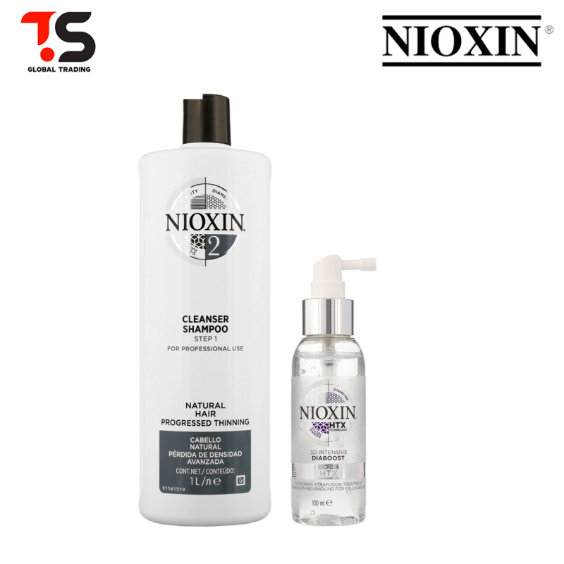 Buy Special Bundle! Nioxin System 2 Cleanser Shampoo 1000ML + Diaboost Treatment 100ml - Noticeably Thinning Singapore