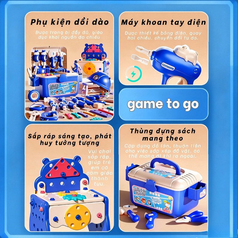 đồ chơi lắp ghép kỹ sư diy 152 chi tiết hộp đựng đồ chơi giáo dục phát triển tư duy vận động tinh cho bé 3 6 tuổi