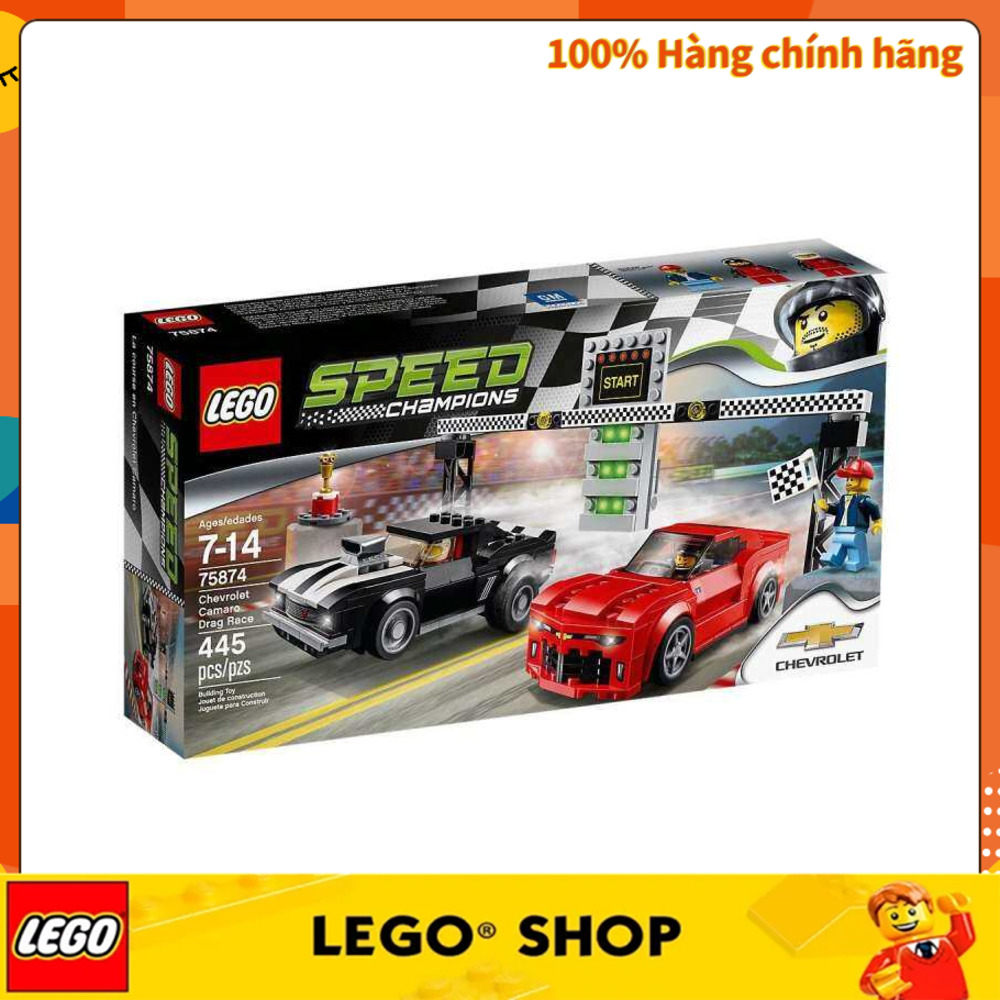LEGO 75874 Speed Champions Chevrolet Camaro Drag Race 445pcs 7+ lego lắp ráp khổng lồ