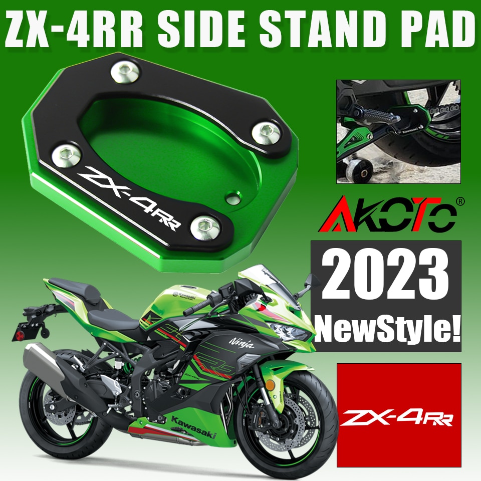 【Best value for money】 New For Ninja Zx-4rr Zx-4r Zx4rr Zx4r Zx-25r 2023 2024 Motorcycle Accessories Kickstand Foot Side Stand Pad