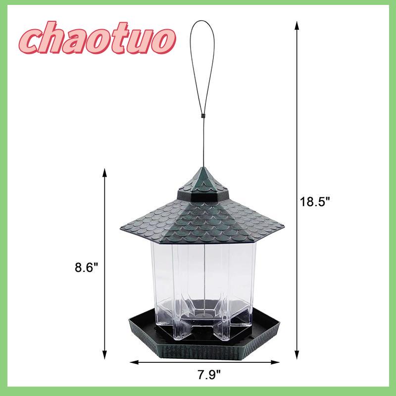 chaotuo Không thấm nước vườn gazebo treo Hoang Dã Bird Feeder container ngoài trời với treo dây thừng Pet chim ăn nhà loại Bird Feeder - 9