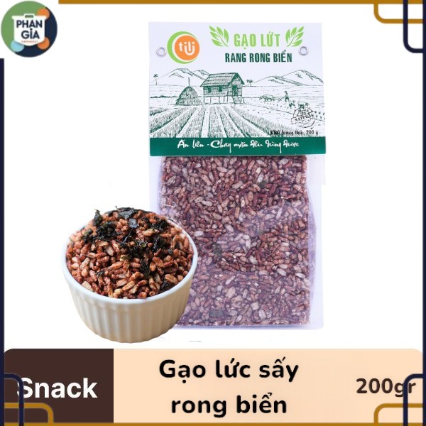 PG- SNACK GẠO LỨC SẤY RONG BIỂN TILI 200GR E