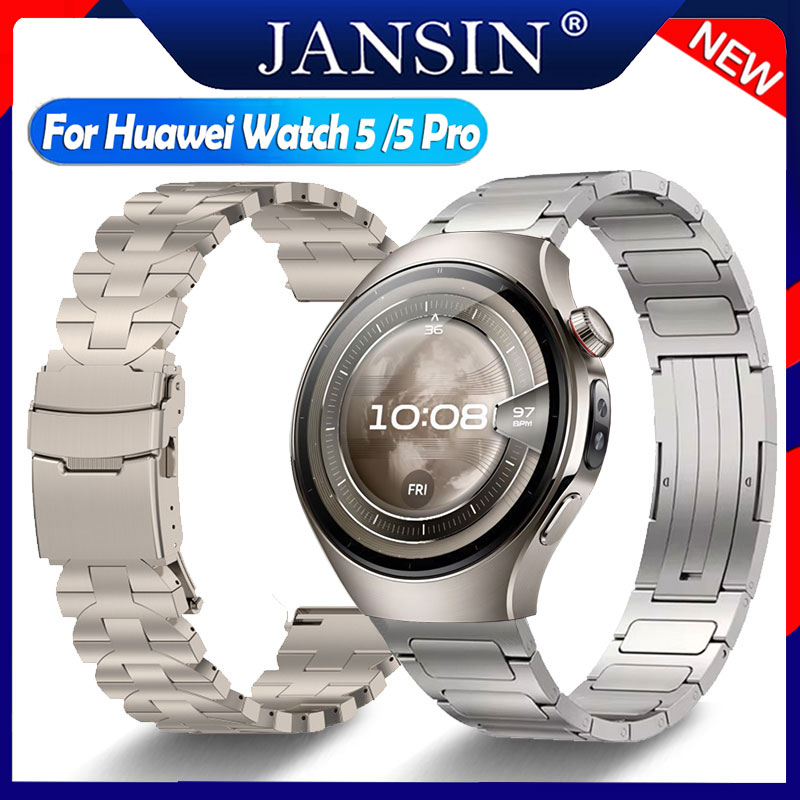 Dây đeo hợp kim titan sang trọng chính hãng cho Huawei Watch 5 46mm Vòng đeo tay kim loại thay thế dành cho doanh nhân Huawei Watch 5