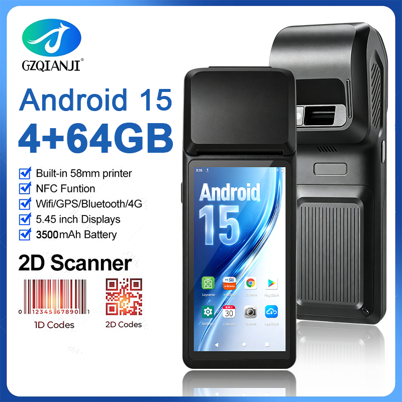 Handheld POS Terminal Android 15 Smart PDA Devices 4+64GB WiFi/BT/NFC Supports Loyverse POS ราคา 7,699 บาท*ส่งฟรี