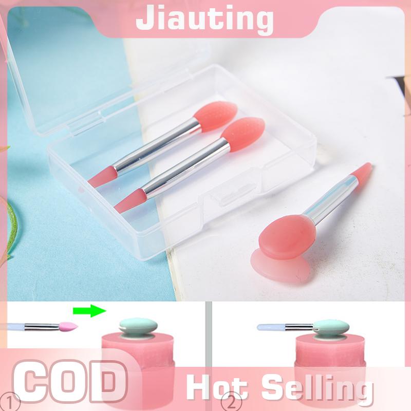 Jiauting 3 chiếc cọ Mặt nạ môi son dưỡng môi bằng silicon có đầu hút bụi cọ trang điểm