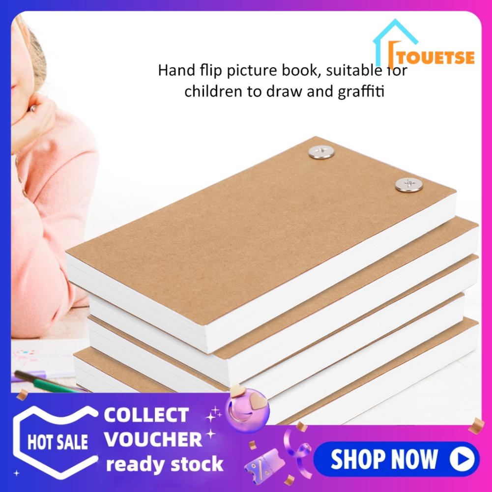 Flip Book Kit for Drawing - HandPainted Books Set for Children - Painting Tools for Animation Paper and NonWoven Fabric - 5Pcs Flip Book Kit with Screws - Small Size Easy to