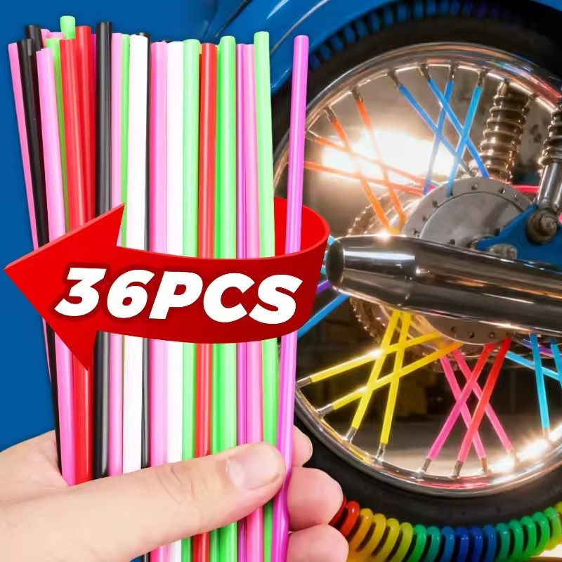 36pcs phổ Motocross dây Bánh Xe Màu nói tay áo nói Dây bọc màu nhựa Bìa Motocross