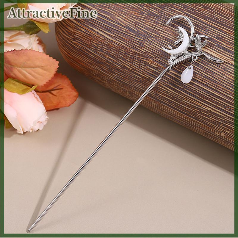 AttractiveFine Khí chất thanh lịch mặt trăng tua cổ mũ nón Hanfu tóc Gậy Trung Quốc phong cách đơn giản mũ nón kiểu cổ điển kẹp tóc