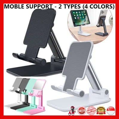 Dual-axis Foldable Mobile Phone holder / Mobile support / Adjustable Mobile Phone Stand ( White/Black/Pink/Green Colors)