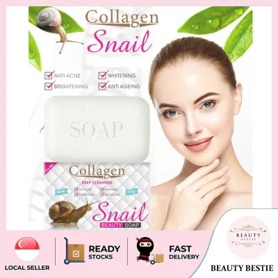 *COLLAGEN SNAIL* DEEP CLEANSING WHITENING BEAUTY SOAP BAR (100G) SG SELLER FAST DELIVERY *GOOD FOR FACE & BODY* MOISTURIZING & OIL ANTI ACNE *BRIGHTENING & ANTI AGING* DEEP CLEANSING & LIGHTENS DARK SPOTS *REDUCES WRINKLES & REFRESHING* RICH IN COLLAGEN