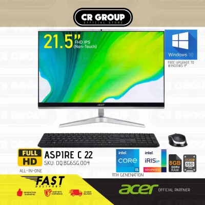 [Same Day Delivery] Acer Aspire C22-1650 (I5118512S) FHD IPS AIO Desktop | 21.5 Inch Screen Size | Intel i5-1135G7 | 8GB RAM | 512GB SSD | Intel Iris Xe Graphics