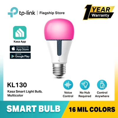 TP-LINK KL130 Smart WiFi A19 LED Bulb 16 mil Colors Dimmable Turnable White (E27/No Hub required/Works with Google Assistant & Alexa)