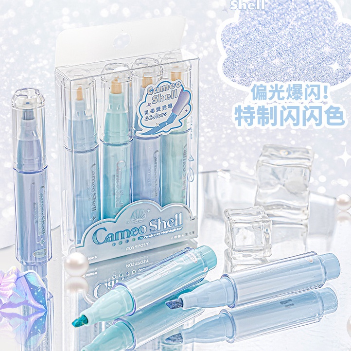 Cdaily | 4 cái Bộ bút dạ quang lấp lánh bút ghi chú màu Bút Đánh Dấu Sổ tay bút màu Bút Đánh Dấu