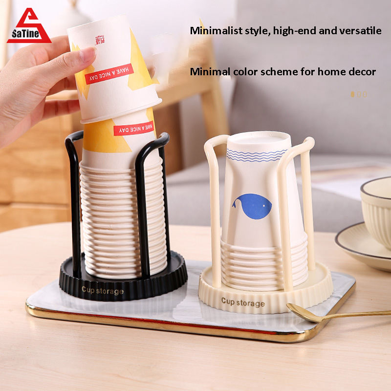 Giấy đơn giản ngăn để cốc hộ gia đình Cốc dùng một lần giá lưu trữ máy tính để bàn đa chức năng cà phê cốc trà sữa Giá Cốc vắt