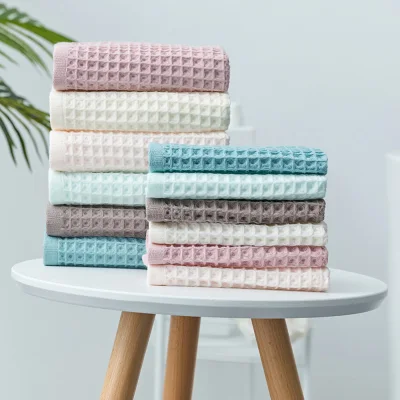 ZHANGWEI High Quality Waffle For Adults Household Cotton Bathroom Bath Towel Handkerchief Face Towel Washcloth