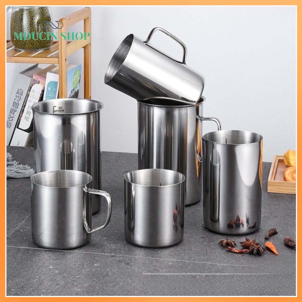 MDUCIN SHOP Dung lượng lớn Bình thí nghiệm Tốt nghiệp theo cấp độ Thép không gỉ Cốc đong  1000ml Cốc Espresso Nướng bánh