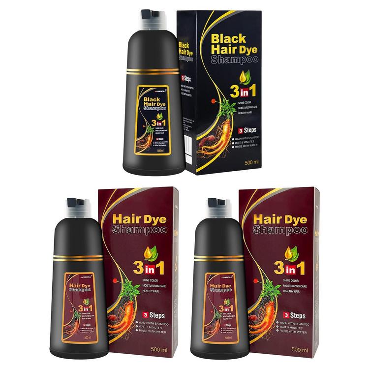 Black Hair Dye Shampoo Organic Hair Color 500mL Hair Color Shampoo Grey Coverage In Minutes Ammonia Free Instant Coloring Gift For Mom Dad capable