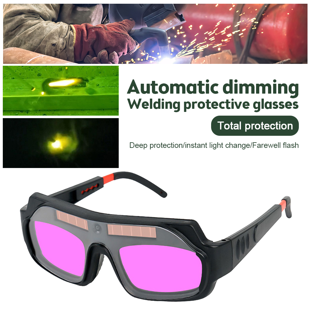 Welding Glasses Optical Clarity Welding Goggle Protective Mask Solar Automatic Dimming Eye Protection PC Glasses Moderate glare, protective glasses to prevent strong impact, reinforced glasses