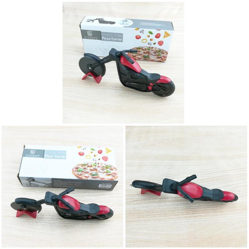 FMP Motorcycle Pizza Cutter Wheel Stainless Steel Plastic Motorbike Roller Pizza Chopper Slicer