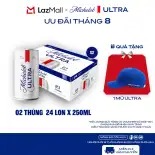 Nồng Độ Cồn 4.2% -  Combo 2 Thùng 24 Lon Bia Michelob ULTRA Chính Hãng (250ml/ lon)