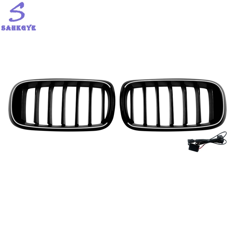 LED Light Car Front Kidney Grill Air Intake Grille Single Line Vertical for X5 F15 X6 F16 2014-2018 ราคา 5,445 บาท*ส่งฟรี
