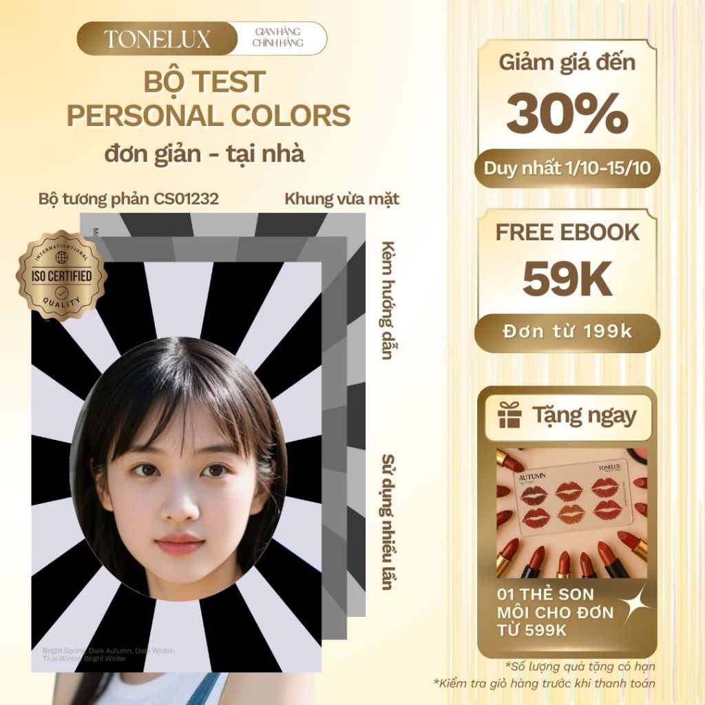Thẻ Xác Định Personal Color - Bộ Cao Cấp 23 Tờ – Công Cụ Xác Định Tone Da, Undertone, Mùa & Màu Hợp Makeup/Thời Trang