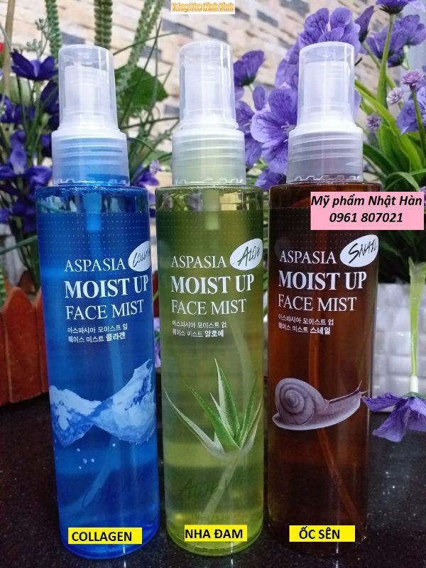 Xịt khoáng aspasia moist up face mist 150ml hàn quốc