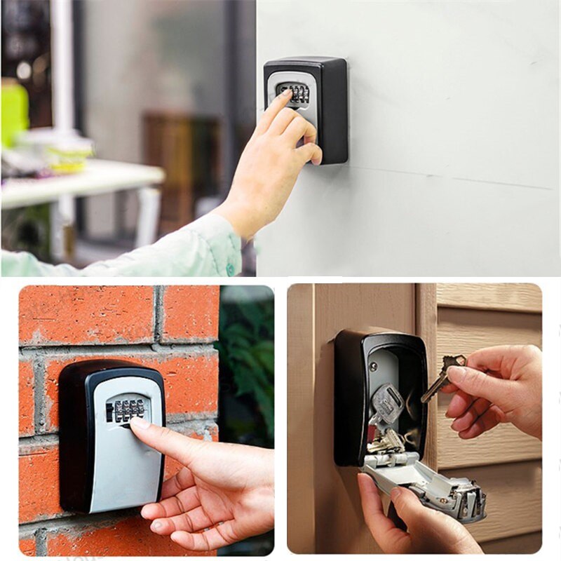 Chakedahuuuuunnnnn gắn tường Lưu trữ khóa bí mật sắp xếp hộp 4 tổ hợp số mật khẩu bảo mật Khóa mã số không có khóa phím màn hình chính Hộp An toàn caja fuerte