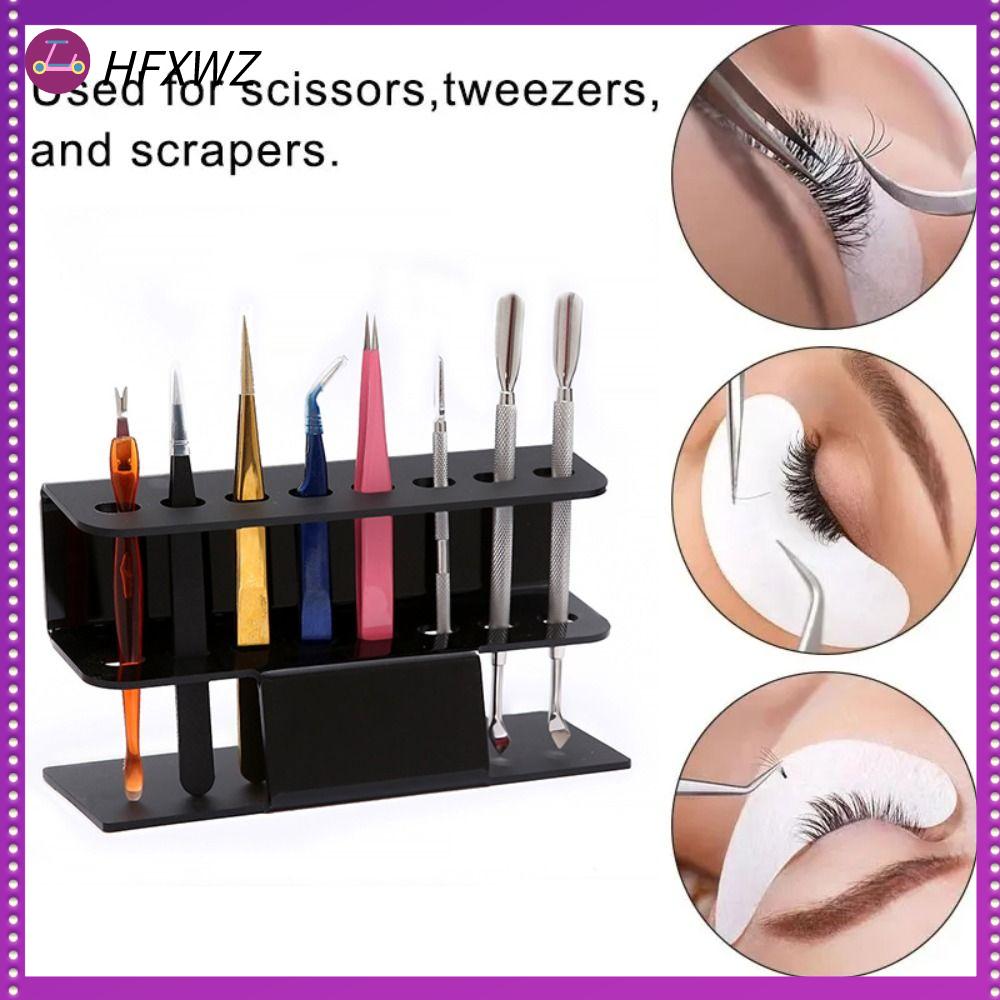HFXWZ Dụng cụ trang điểm Hộp đựng nhíp 8 lỗ Thuận tiện Giá trưng bày nhíp Acrylic Giá để đồ