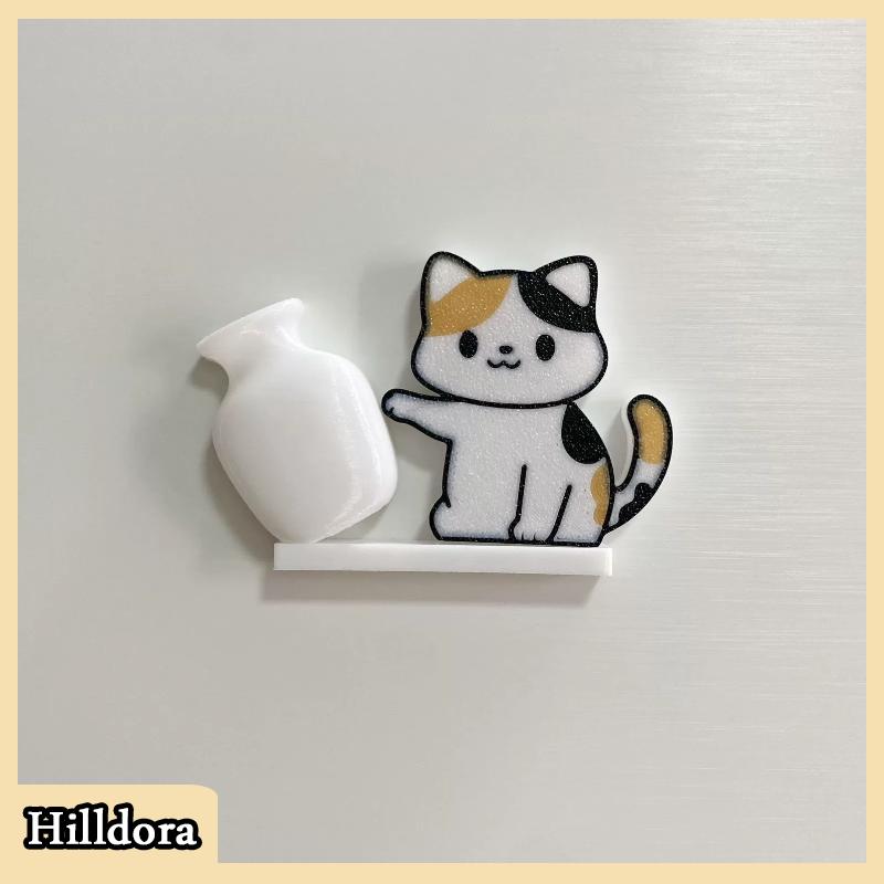[Hilldora] Mèo Đẩy Bình Nam Châm Tủ Lạnh Trang Trí Nội Thất Tủ Lạnh Nam Châm Mèo Râu Bộ Sưu Tập Hộp Tưởng Niệm Nhà Văn Phòng Trang Trí Nội Thất Cho Món Quà - 4