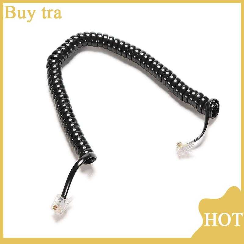 [Buytra] qushaigao 6.5FT Black Telephone Handset Phone Extension Cord Curly Coil Line Cable Wire ราคา 14 บาท*ส่งฟรี