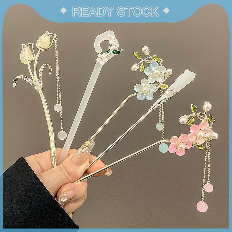 GUCHEN3🦋 Cổ Điển Trung Quốc Phong Cách Tóc Stick Cho Phụ Nữ Bướm Hoa Thỏ Handmade Kẹp Tóc Đồ Trang Sức Cổ Điển Phụ Kiện Tóc Đồ Trang Trí