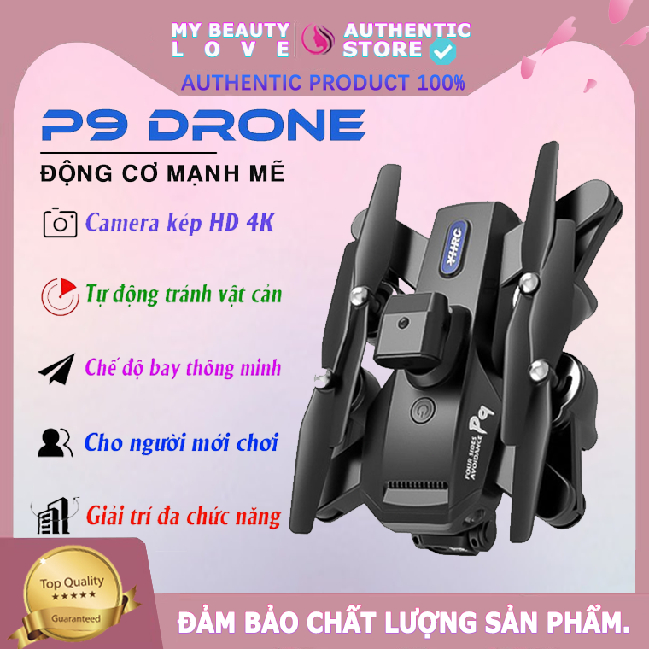 Máy Bay Flycam P9 Pro Max Drone Mini Cảm Biến Tránh Vật Cản - Lai Cam Điều Khiển Từ Xa，Iycam trang bị camera kép4k