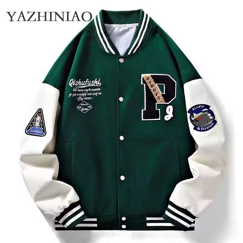 YAZHINIAO thu đông 2023 Đồng phục bóng chày khoác thường ngày in hình Nhật Bản cho nam