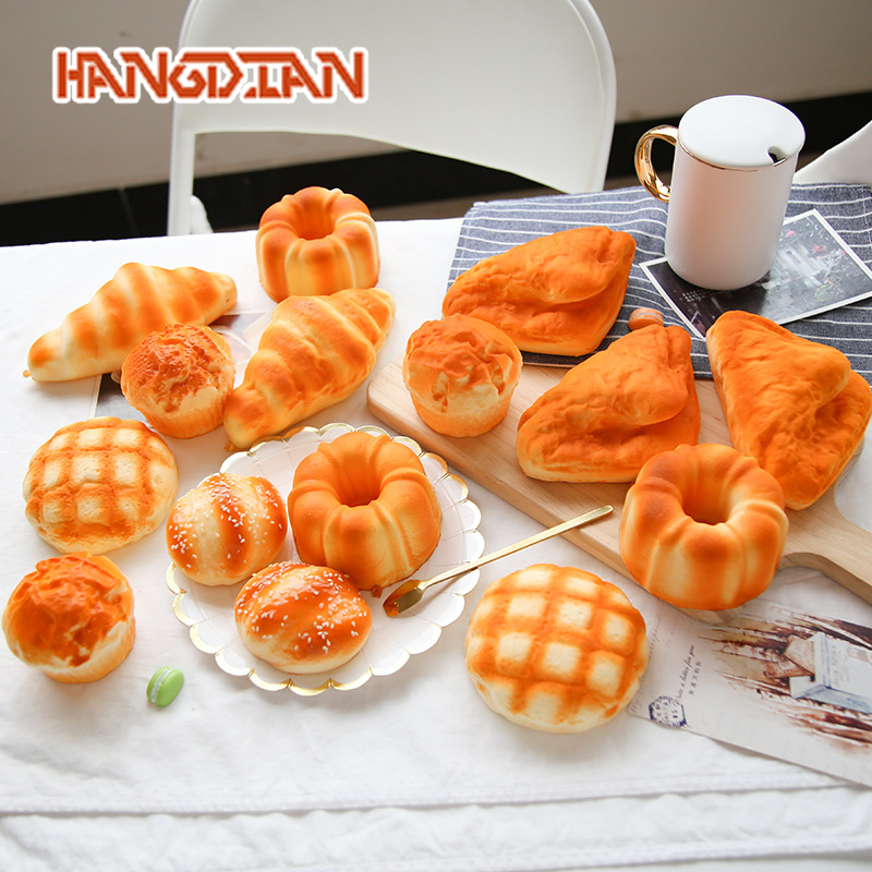 [Hangdian Squishy Toys, Squishy Squeeze Toys Anti-Stress Toys, Slow Squishies, Squeezable Toys Made from Soft Pu Foam for Children and Adults.,HANGDIAN Realistic Bread Squishy Toy Stress Relief捏捏乐 for Kids and Adults - Soft PU Foam Squeezable Food Play,] ราคา 34 บาท*ส่งฟรี