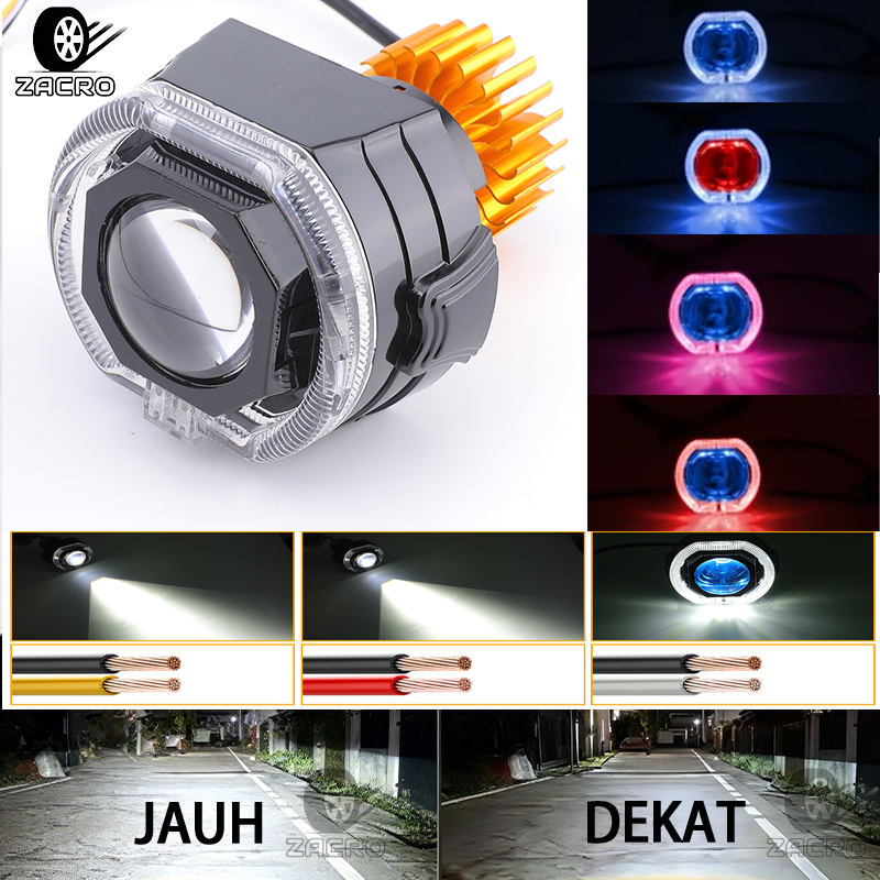 Zacro Projie Biled Matrix X1 3 Inch High Low White Body Black Plus Fan Premium Waterproof Light Harga 119,000 rupiah*Gratis Ongkir