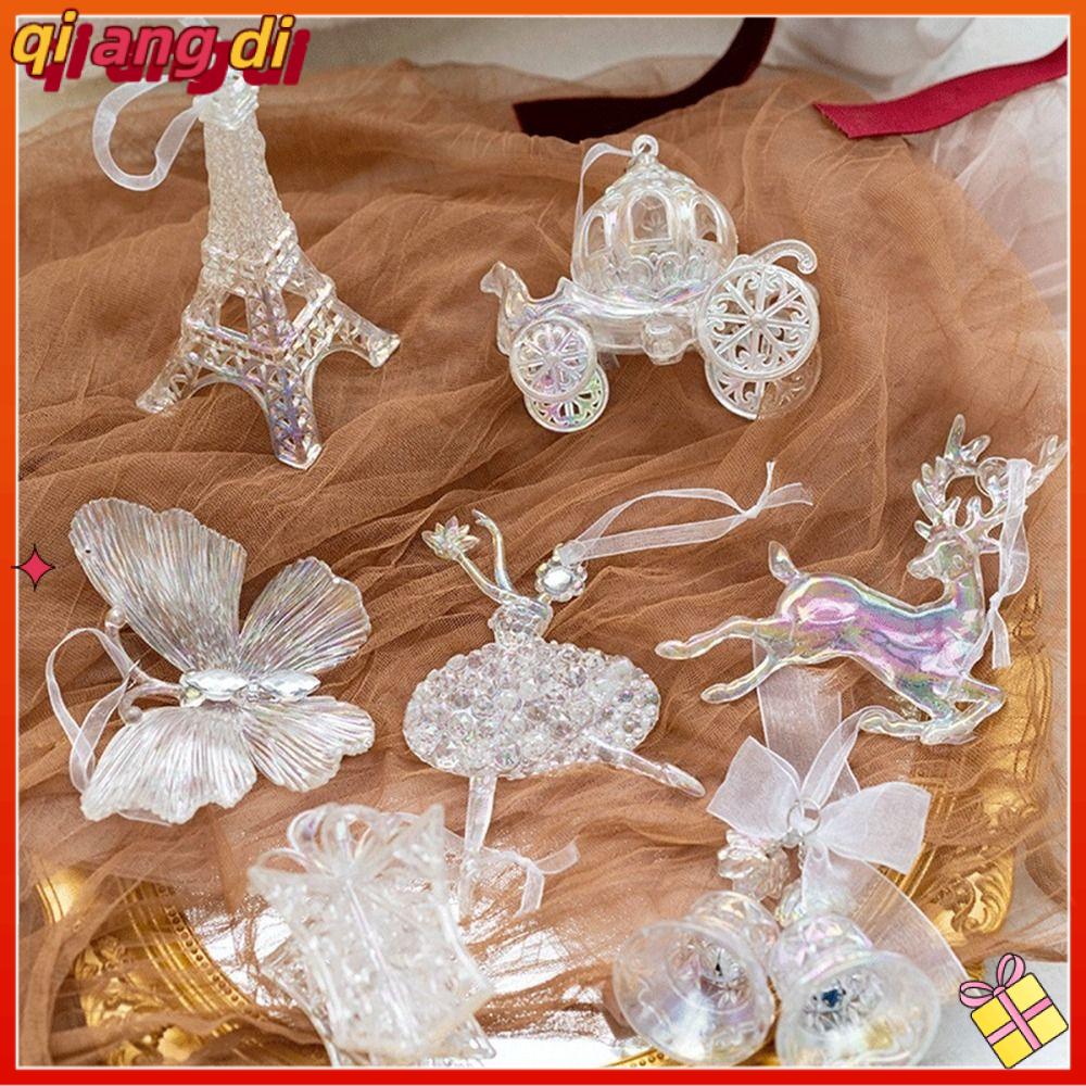 QIANGDI Acrylic  dây chuyền pha lê giáng sinh Tự làm Bông tuyết Treo pha lê Thời trang Trong nhà ngoài trời Đồ trang trí Cây giáng sinh Giáng sinh