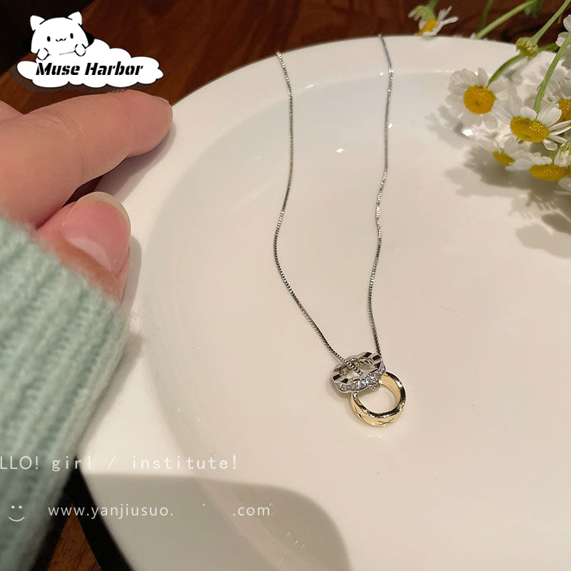 Muse Harbor สร้อยคอรูปหัวใจสองชั้นประดับด้วยเม็ดไข่มุกสำหรับผู้หญิง ดีไซน์สวยงามและประณีต ราคา 18 บาท*ส่งฟรี