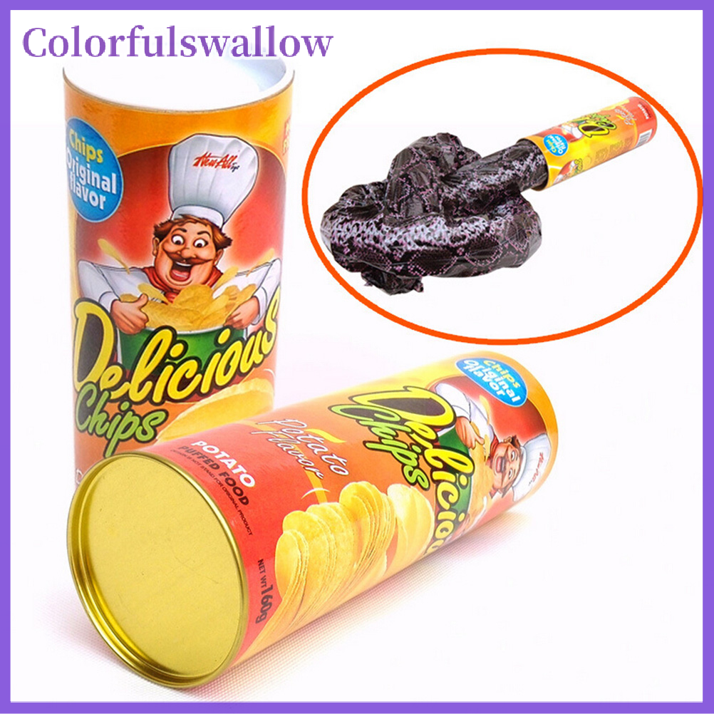 Colorfulswallow 1 Pcs Trick Potato Chip Can Novelty Joke Prank Jump Snake Funny Tricky Toys