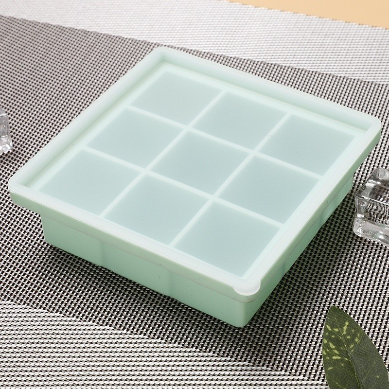 Silicone Baby Food Freezer Tray Storage Mold With Lid Large Cube Portion Prep Kitchen