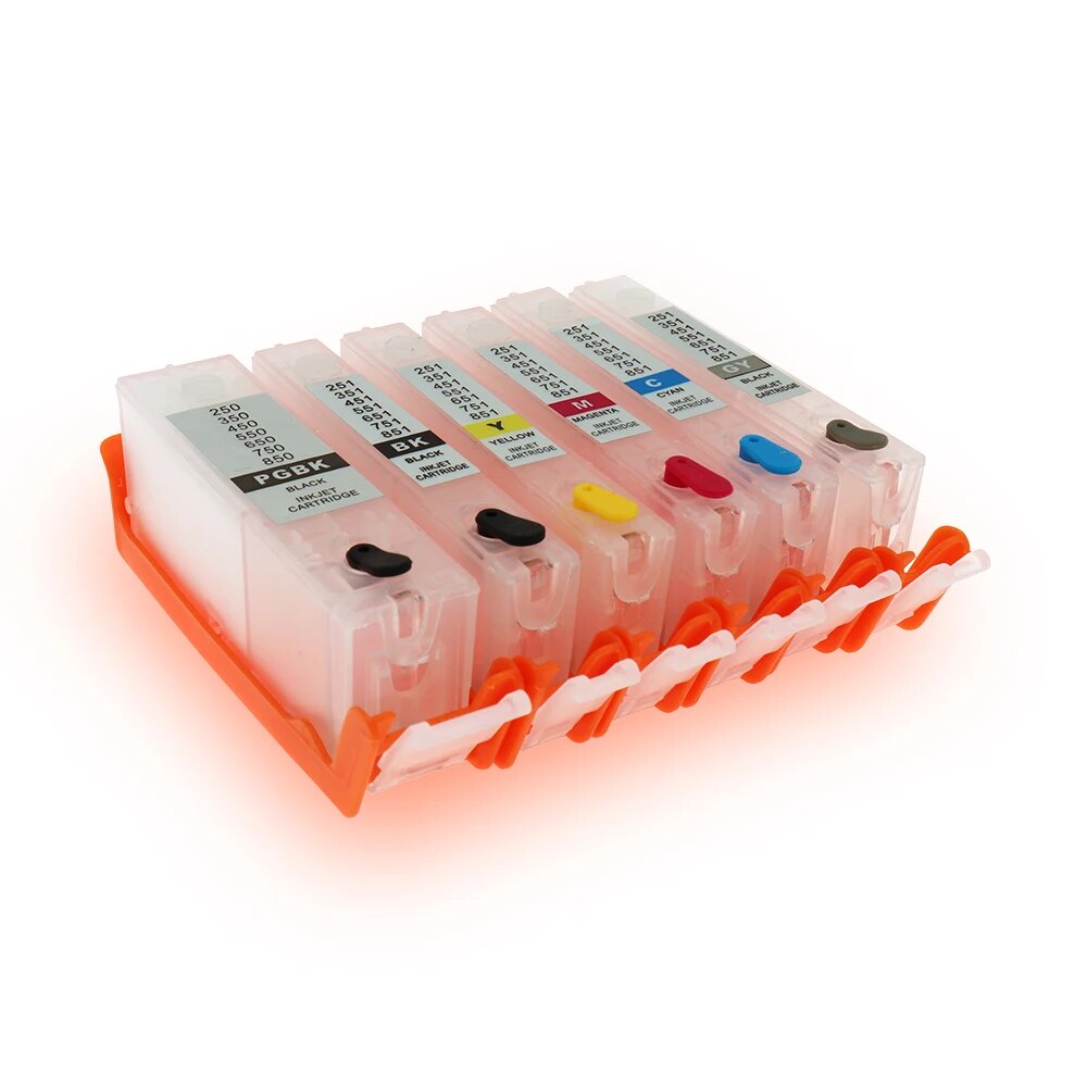 【Big-promotion】 6 Colors Pgi-450pgbk Cli-451bk C M Y Gy Xl Refillable Ink For Pixma Mg6340/mg7140 Printer