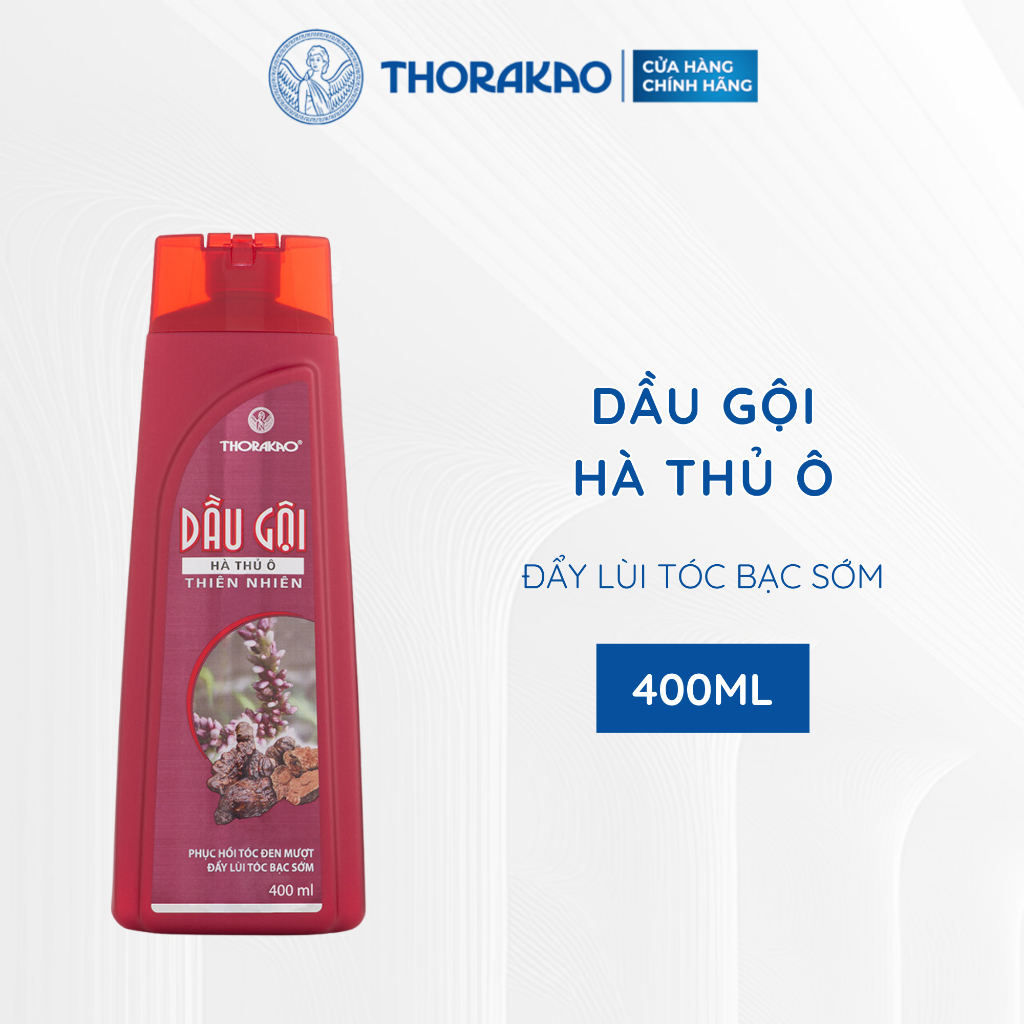 Gội Xả Thorakao 2IN1 Hà Thủ Ô Ngăn Ngừa Tóc Bạc Giúp Tóc Đen Mượt 400ML