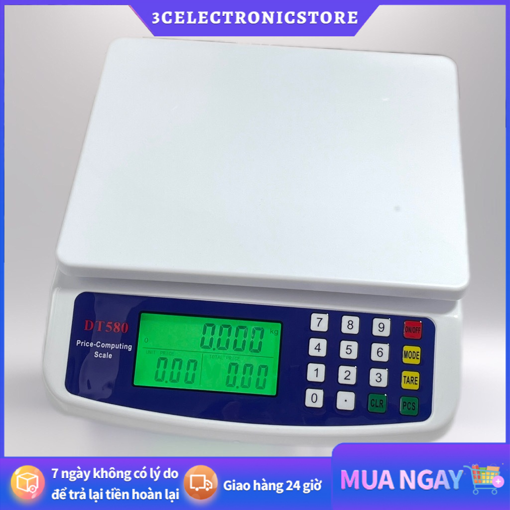 Cân điện tử tính tiền để bàn DT-580 định lượng 30kg/1g đạt cấp III theo tiêu chuẩn OIML 3c