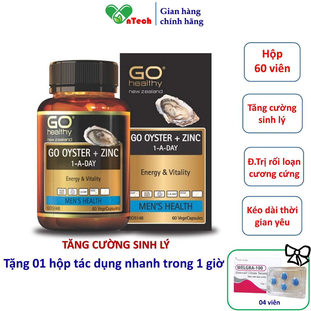 Go healthy Go Oyster + ZinC tăng cường sinh lý cải thiện tình trạng xuất